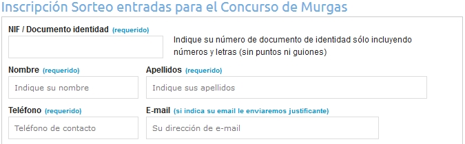 Inscripcin Sorteo entradas para el Concurso de Murgas