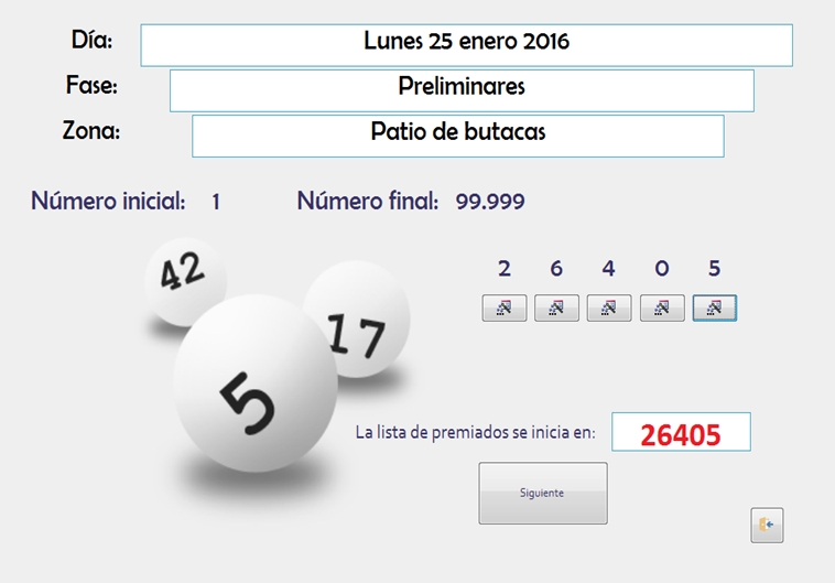 Programa sorteo