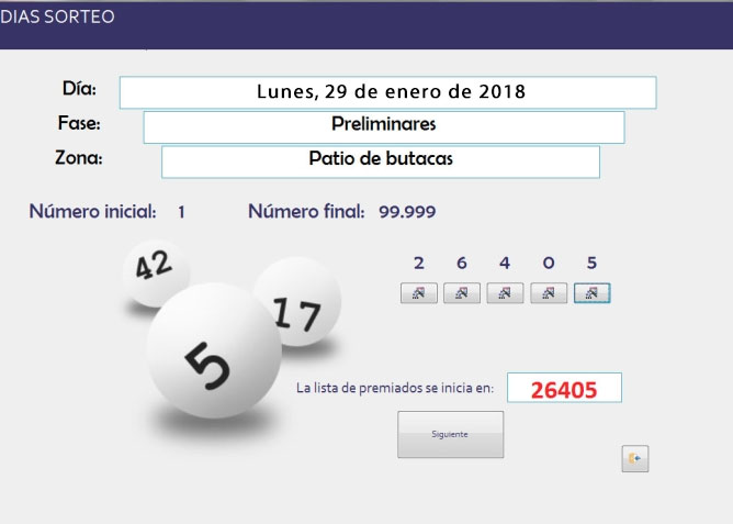 Programa sorteo