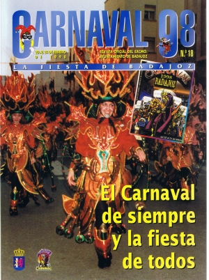 Carnaval 1998.La fiesta de Badajoz.El carnaval de siempre y la fiesta de todos. Revista oficial del Ayuntamiento