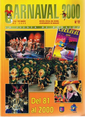 Carnaval 2000.La fiesta de Badajoz.Del 81 al 2000.Revista oficial del Ayuntamiento.