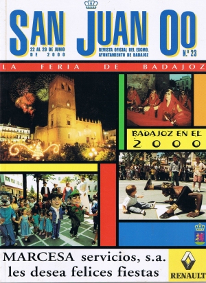 San Juan 2000. Badajoz en el 2000. La feria de Badajoz. Revista oficial del ayuntamiento de Badajoz