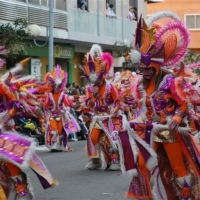 Desfile de artefactos, comparsas y entierro de la sardina