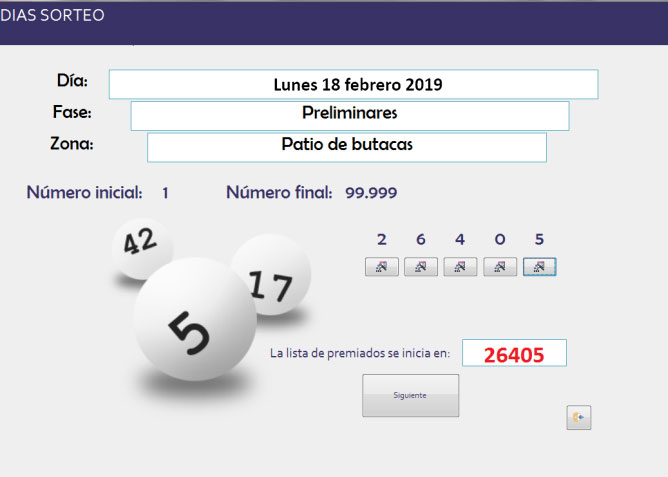 Programa sorteo