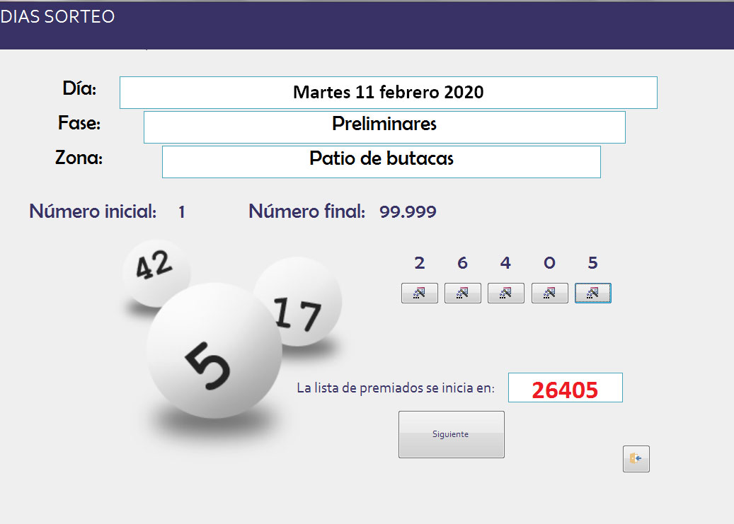 Programa sorteo