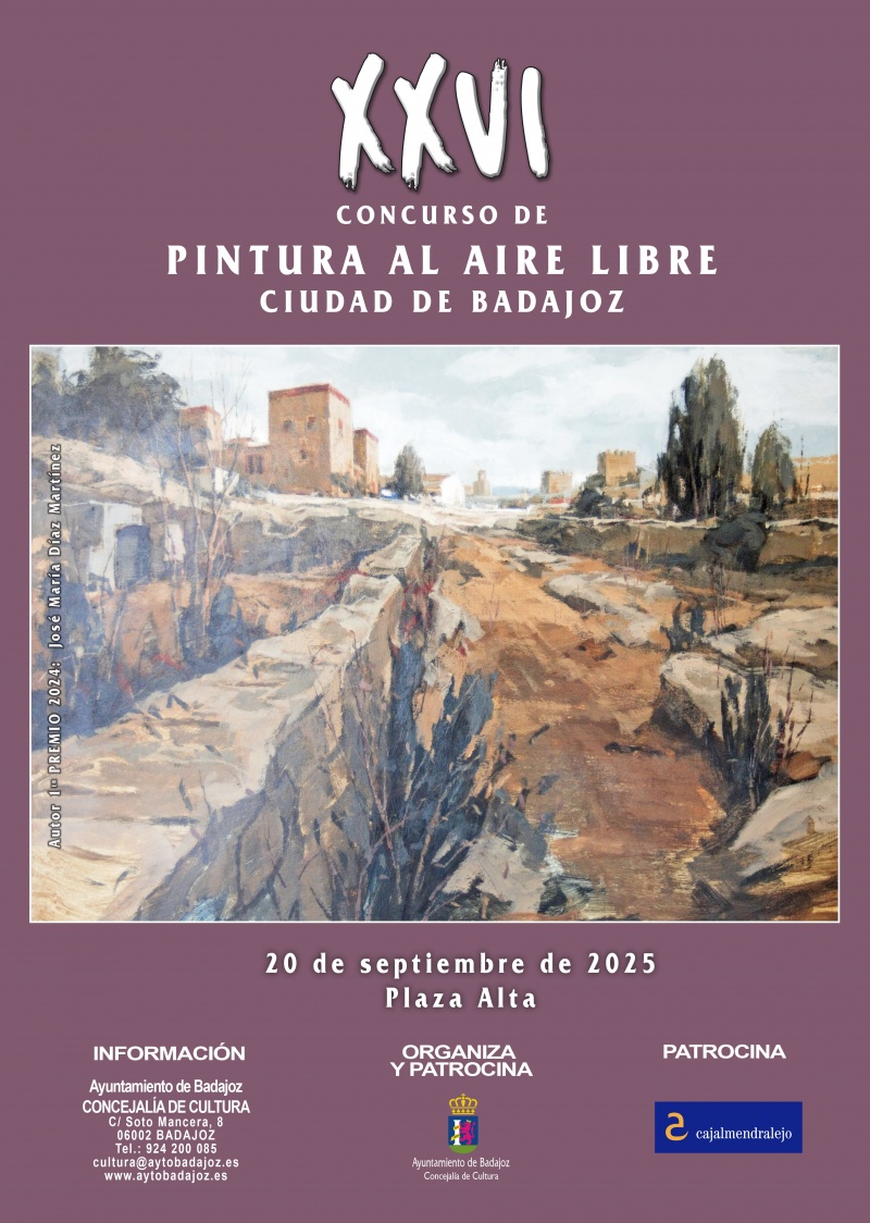 XXVI Concurso de Pintura al Aire Libre Ciudad de Badajoz 2025