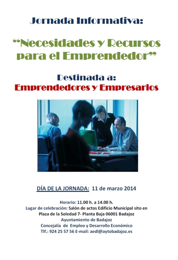 Jornada informativa: Necesidades y recursos para el emprendedor